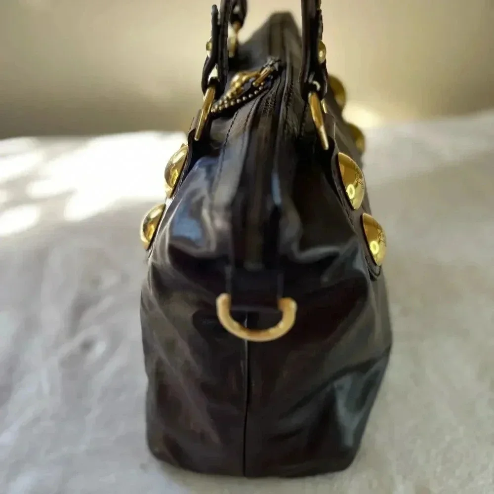 Gucci Babouska Heart GG Chocolate Brown Leather Tote Bag Gold Hardware - Picture 7 of 14